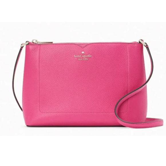 kate spade Bags New Kate Spade Harlow Pebble Leather Crossbody Deep Hibiscus Poshmark